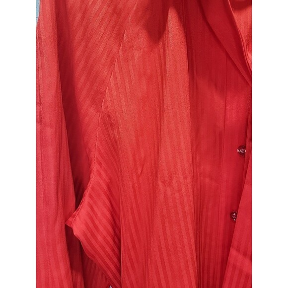 Vintage 70's Handmade Red Ribbed‎ Women's Button Front Plus Blouse Top Shirt 2x - Picture 6 of 11
